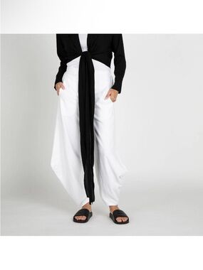 Ruti Abbot Linen Wide Barrel Leg White Pants Sz 00